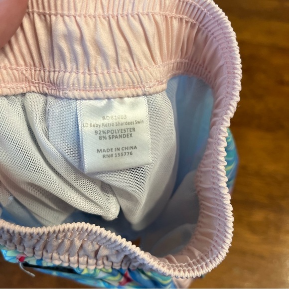 Shordees Properly Tied pink blue flamingo swim trunks infant size 12 months - Picture 4 of 7